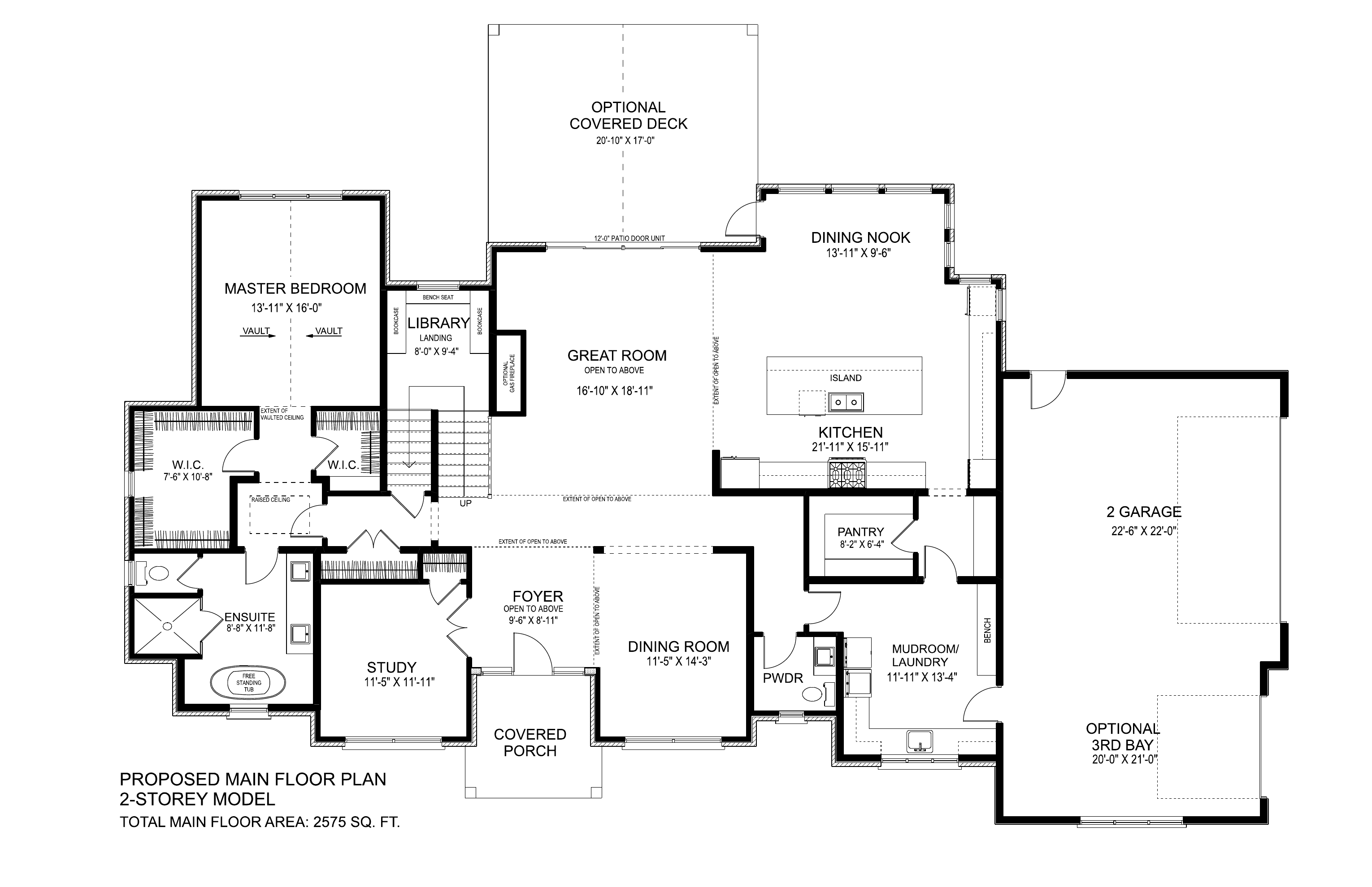 Two-storey main floor plan